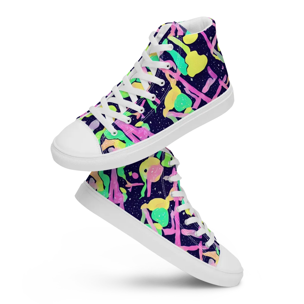 Electric Goo on Women's High Top Canvas Shoes — Front