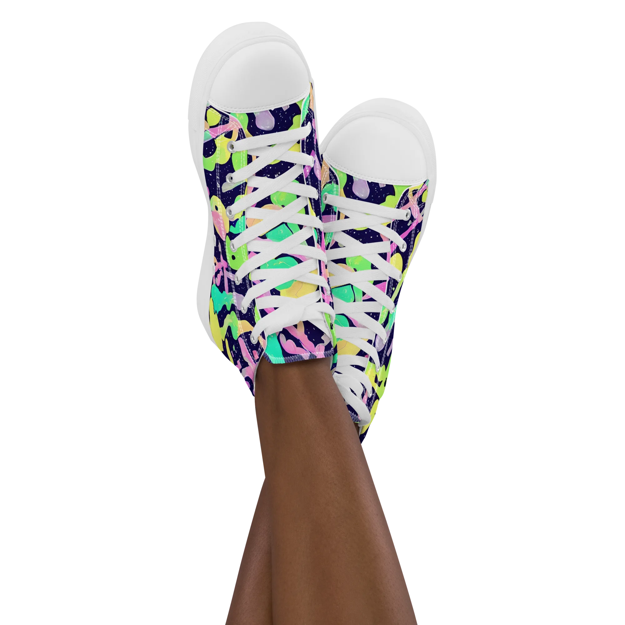 Electric Goo on Women's High Top Canvas Shoes — Front