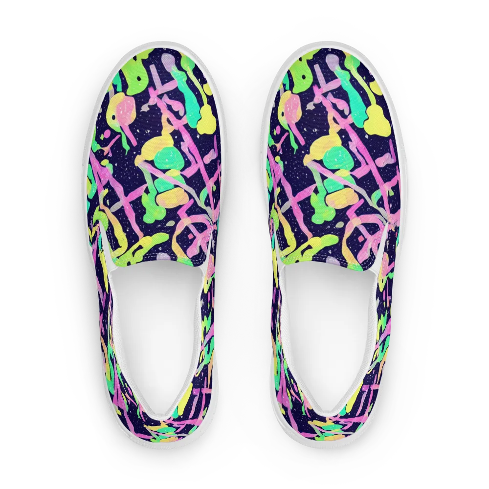 Electric Goo on Men's Slip-On Canvas Shoes — Front