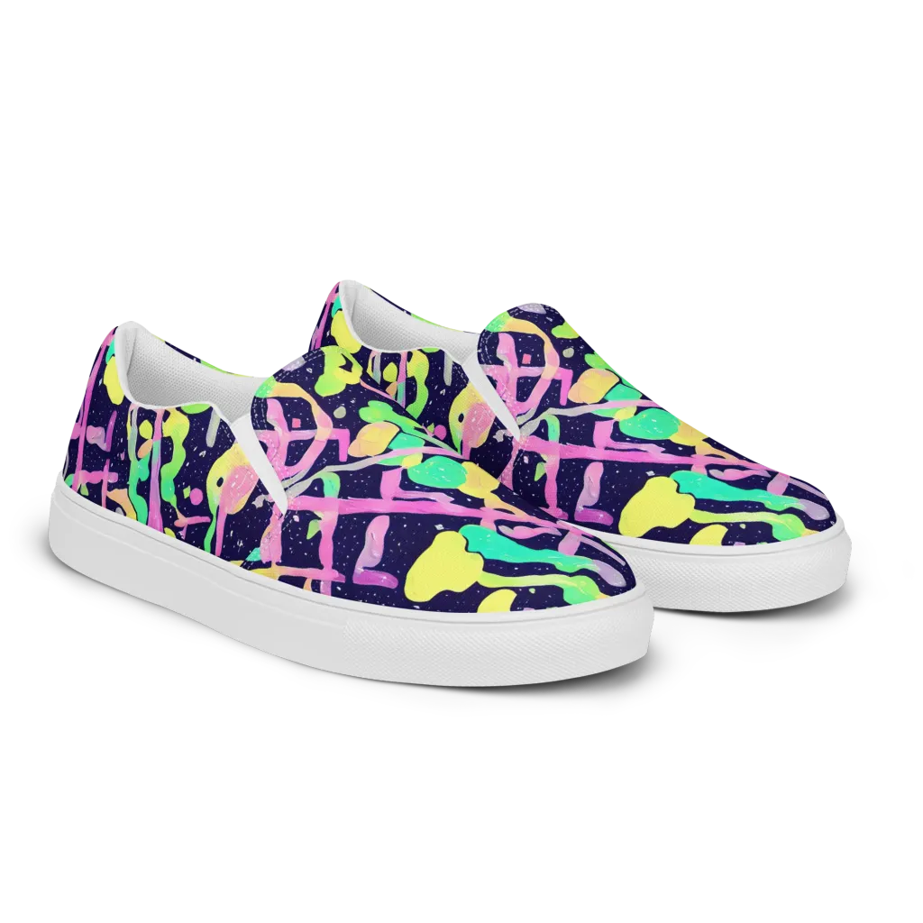 Electric Goo on Women's Slip-On Canvas Shoes — Right Front