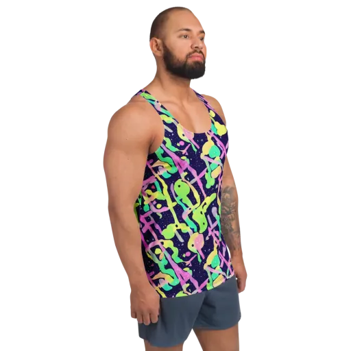 Electric Goo on a Men's Tank Top