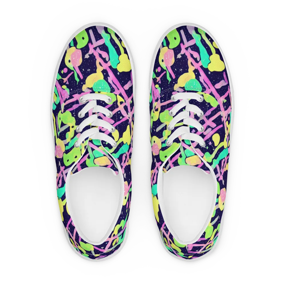 Electric Goo on Men's Lace-Up Canvas Shoes — Front