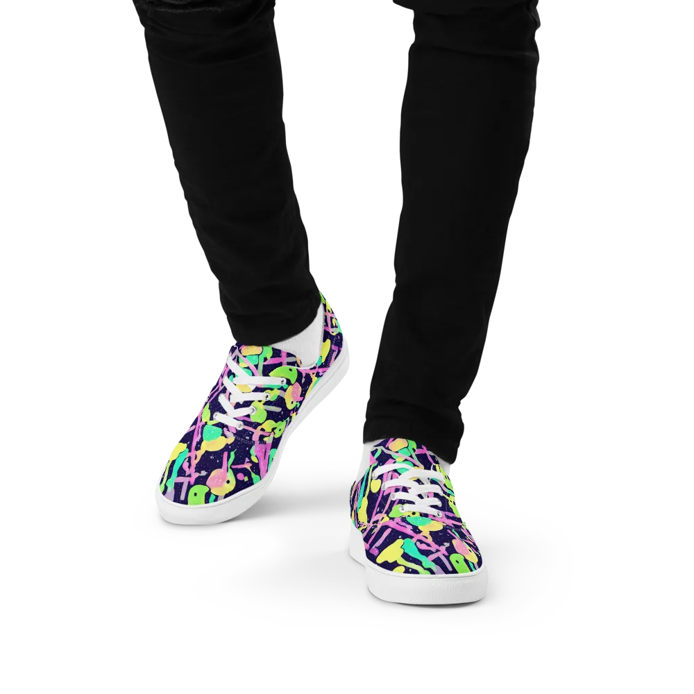 Electric Goo on Men's Lace-Up Canvas Shoes — Front