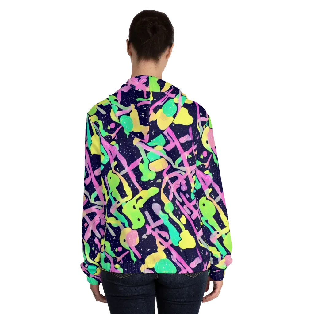 Electric Goo on Women's Full-Zip Hoodie — Back On Person
