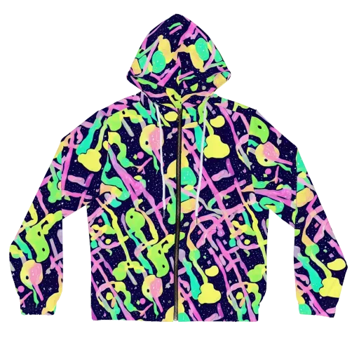 Electric Goo on a Women's Full-Zip Hoodie