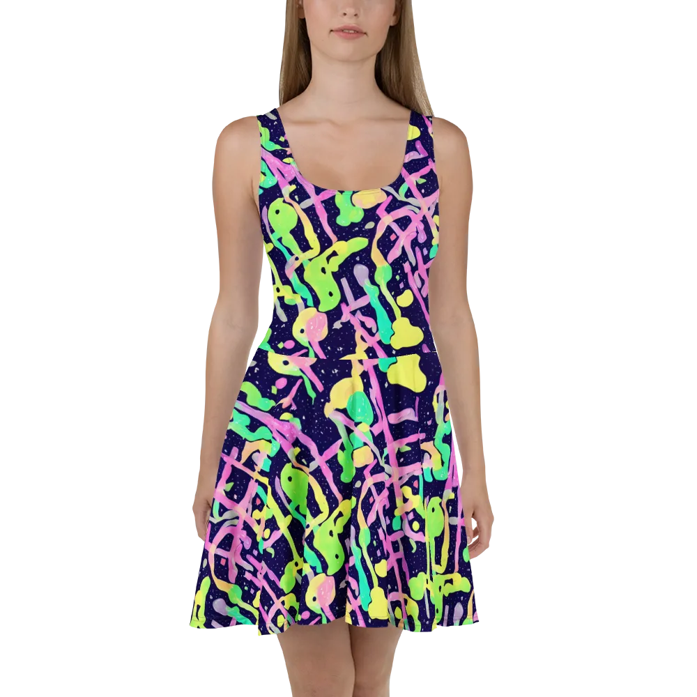 Electric Goo on Skater Dress — Front