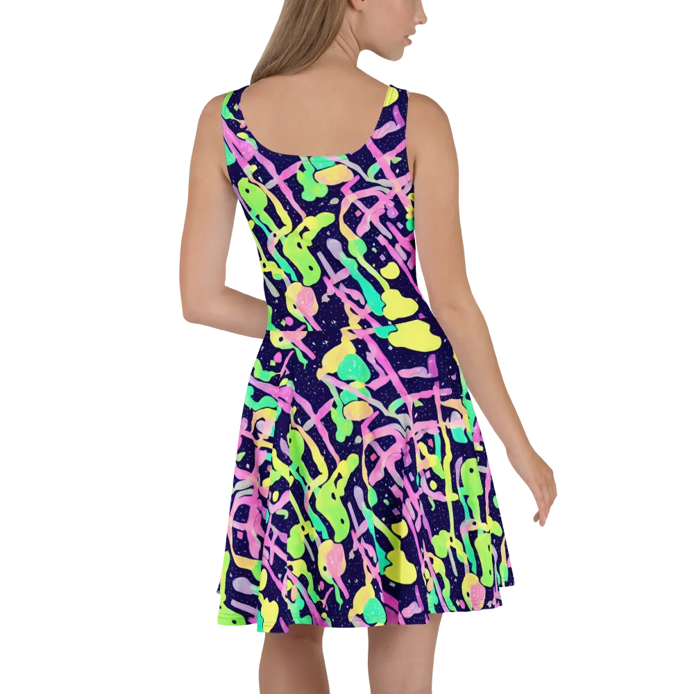 Electric Goo on Skater Dress — Back