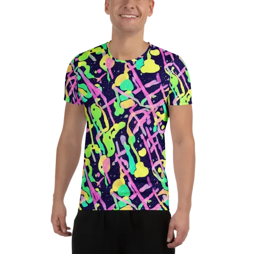 Electric Goo on a Men's Athletic T-Shirt