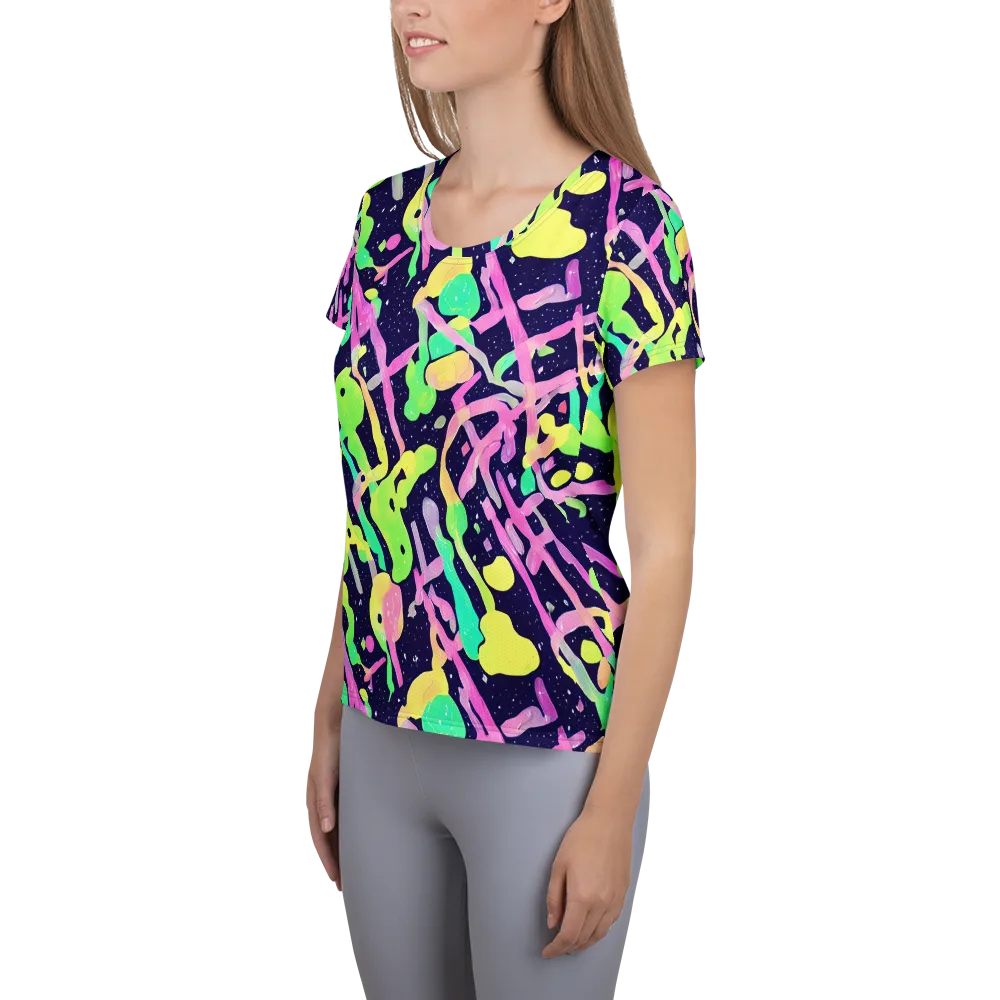 Electric Goo on Women's Athletic T-Shirt — Left