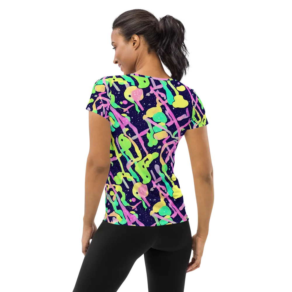 Electric Goo on Women's Athletic T-Shirt — Back