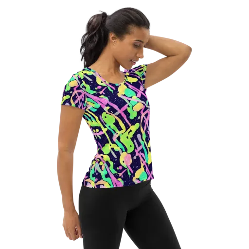 Electric Goo on a Women's Athletic T-Shirt
