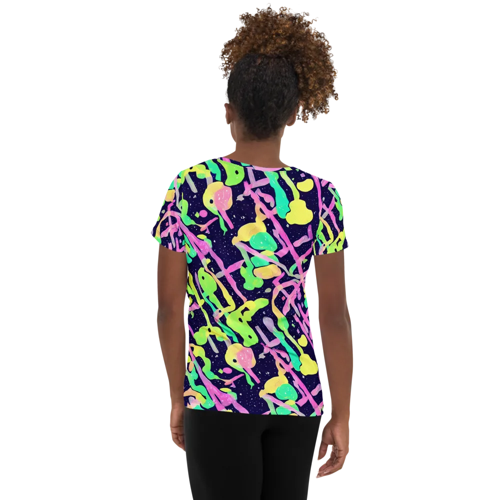 Electric Goo on Women's Athletic T-Shirt — Back