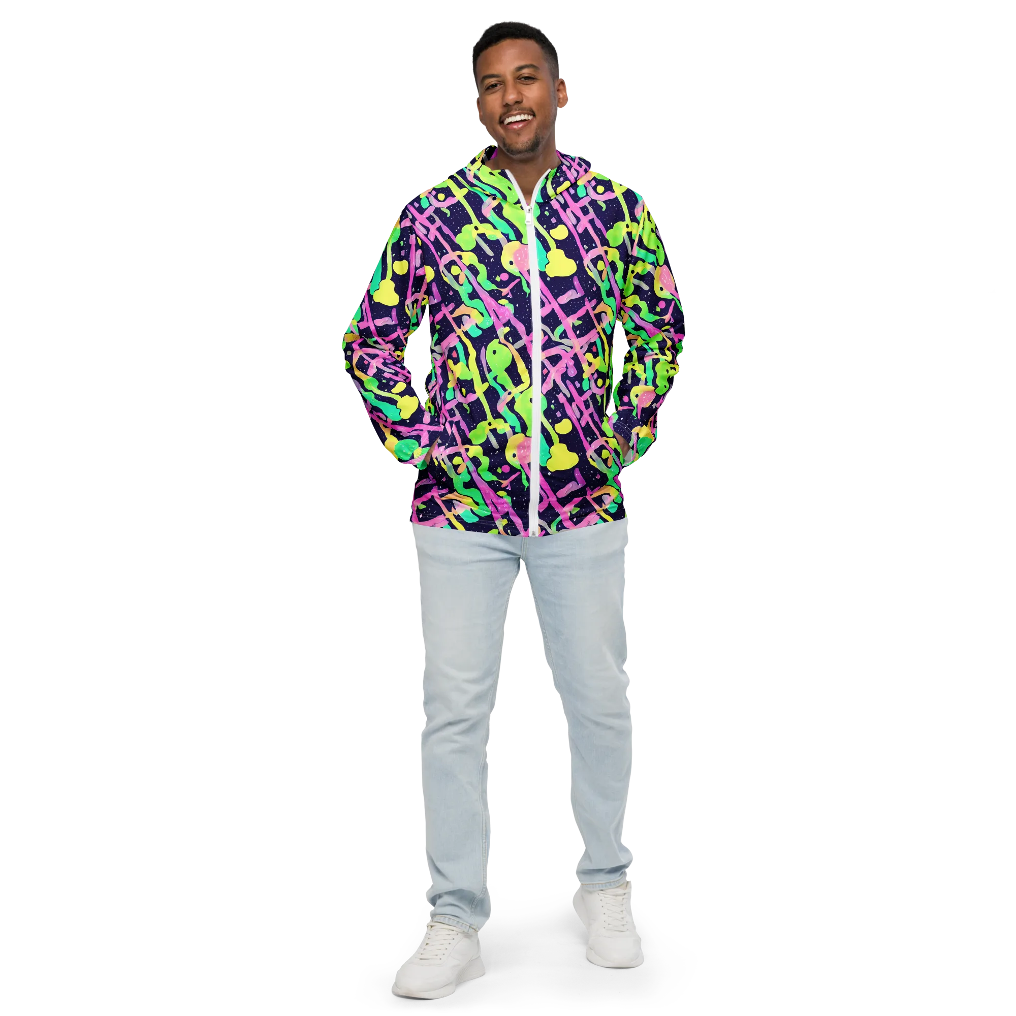 Electric Goo on Men's Windbreaker — Front