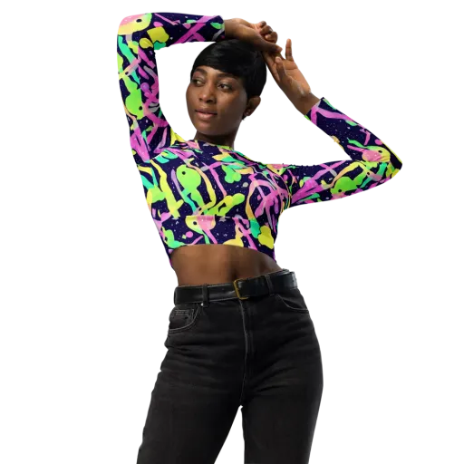 Electric Goo on a Long Sleeve Crop Top