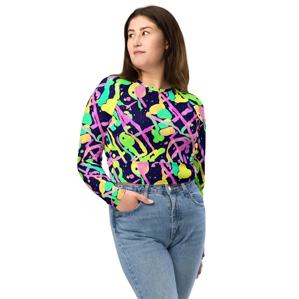 Electric Goo on Long Sleeve Crop Top — Front