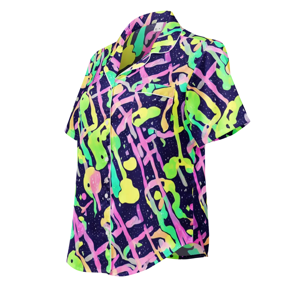 Electric Goo on Women's Short Sleeve Pajama Top — Left Front