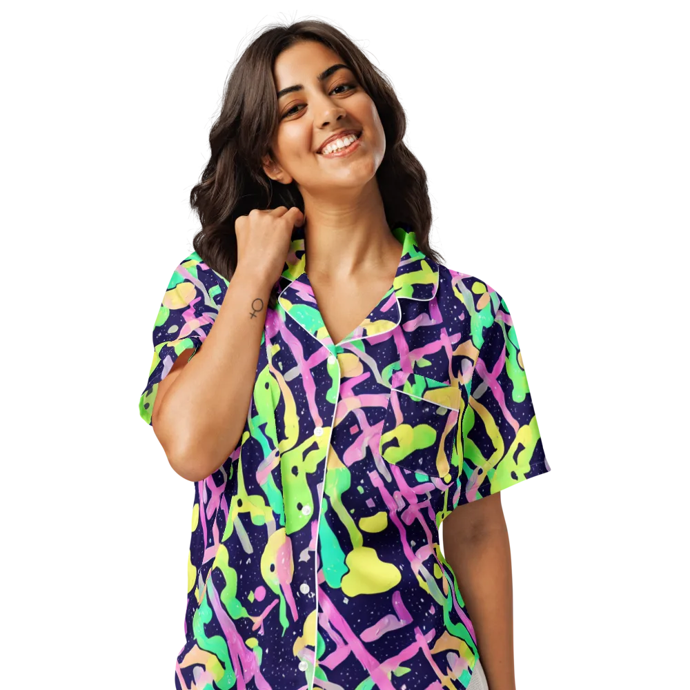 Electric Goo on Women's Short Sleeve Pajama Top — Front