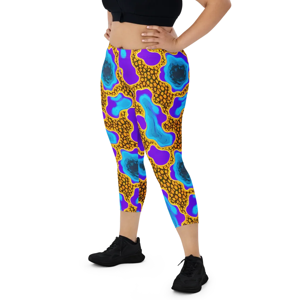 Voltage Vein on Capri Leggings — Front