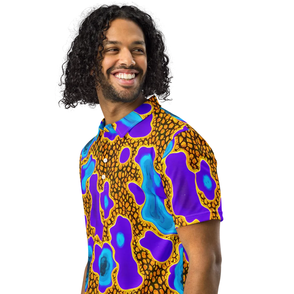 Voltage Vein on Men's Slim Fit Polo Shirt — Left Front