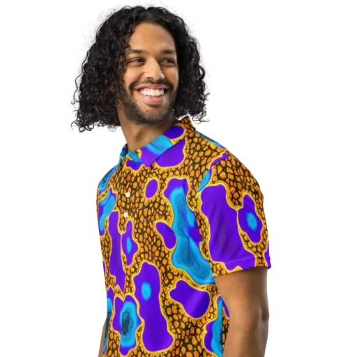 Voltage Vein on a Men's Slim Fit Polo Shirt