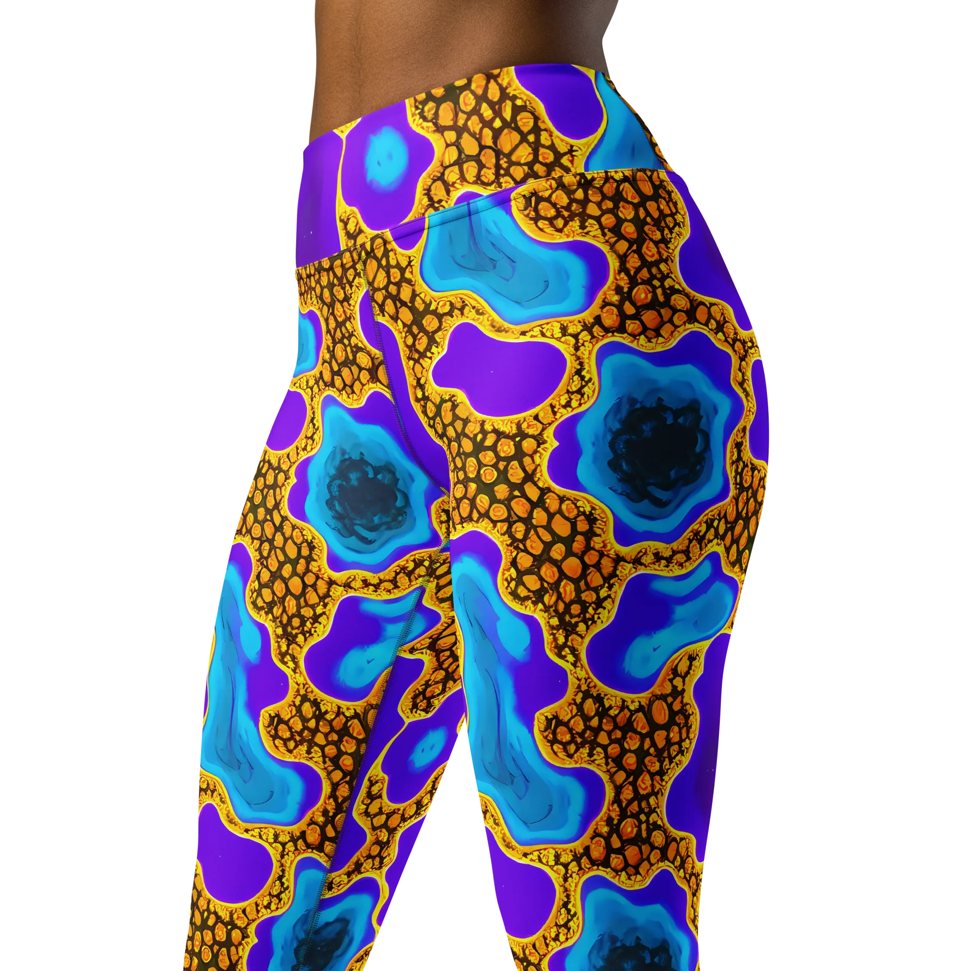 Voltage Vein on Yoga Leggings — Left Front