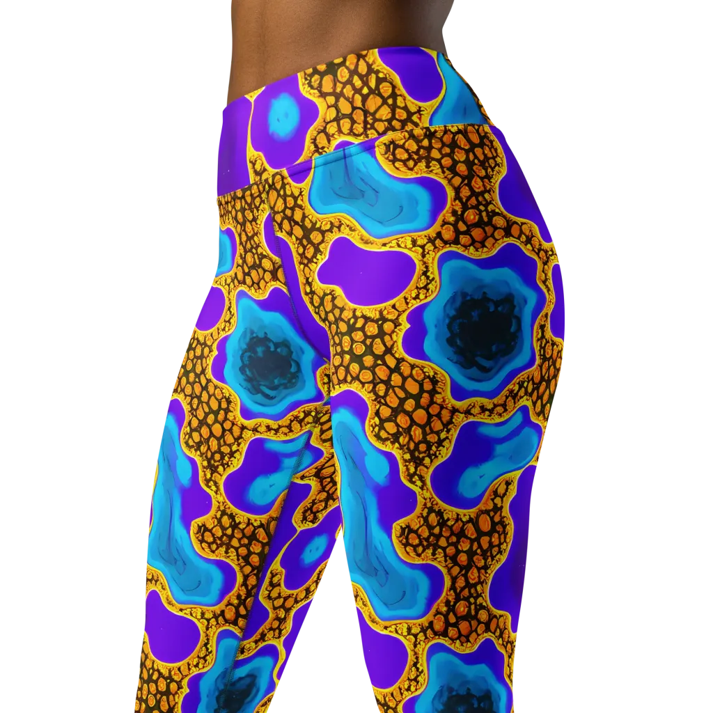 Voltage Vein on Yoga Leggings — Left Front