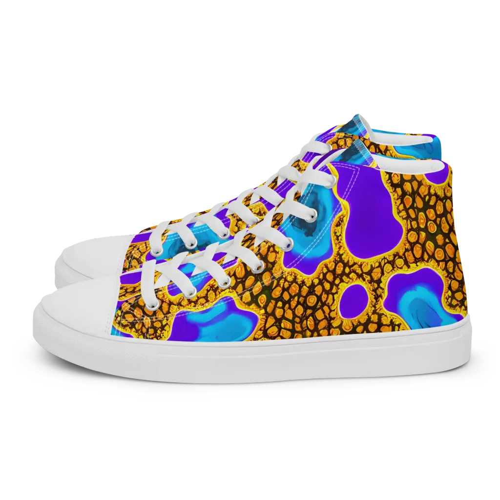 Voltage Vein on Men's High Top Canvas Shoes — Left