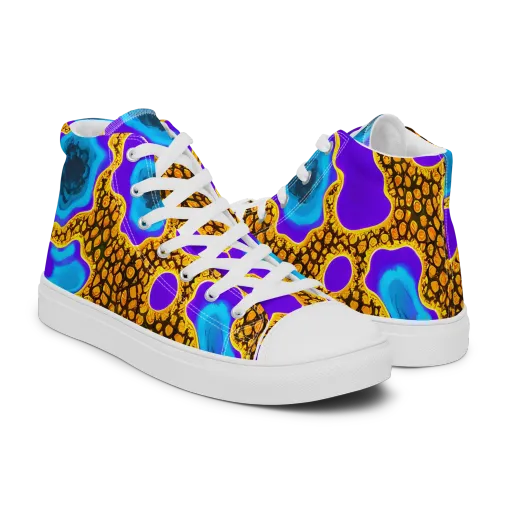 Voltage Vein on a Men's High Top Canvas Shoes