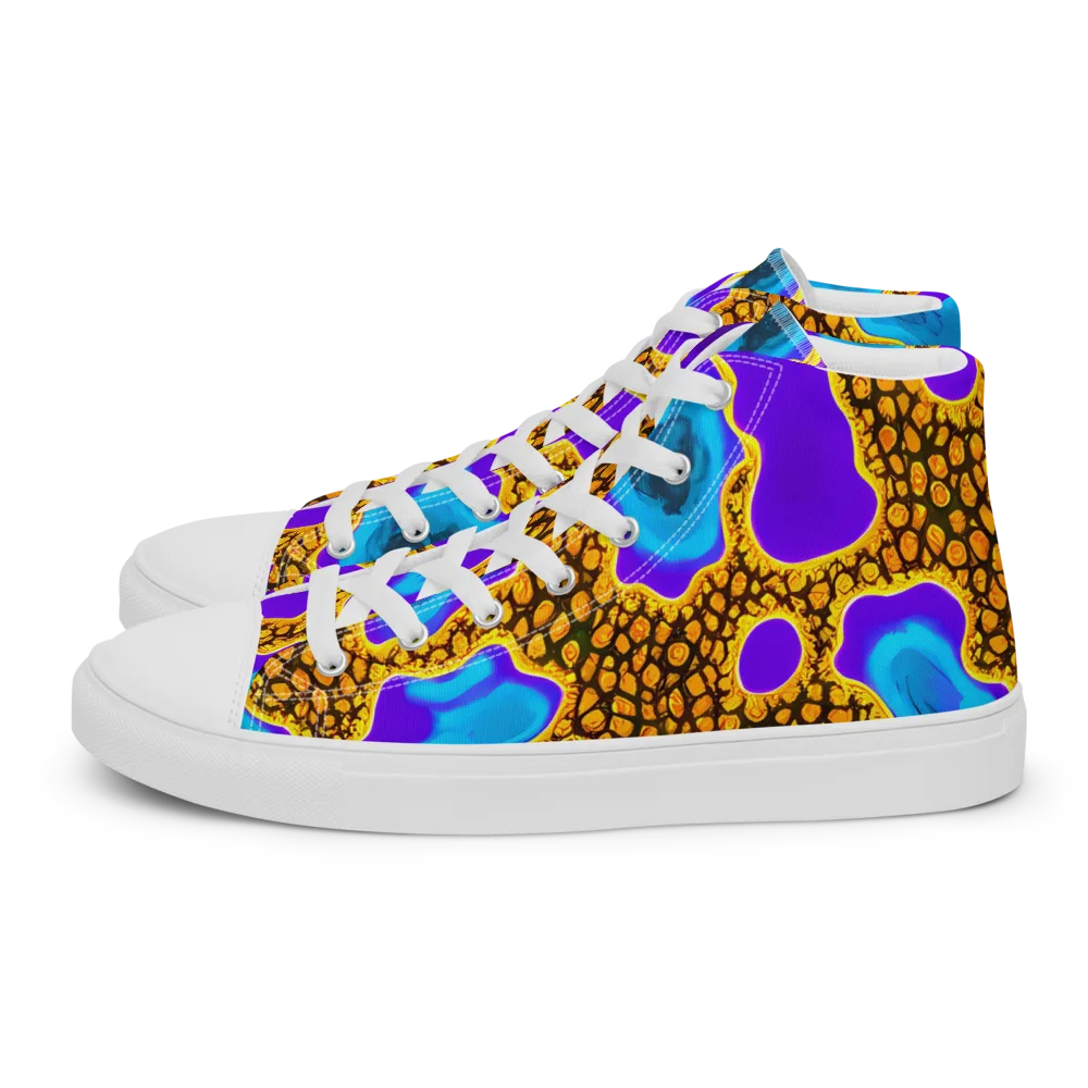 Voltage Vein on Women's High Top Canvas Shoes — Left