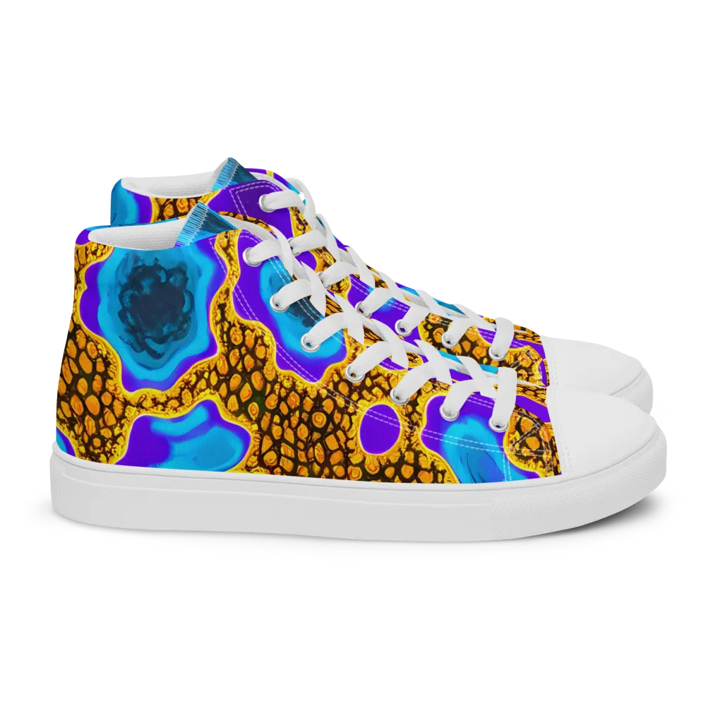 Voltage Vein on Women's High Top Canvas Shoes — Right