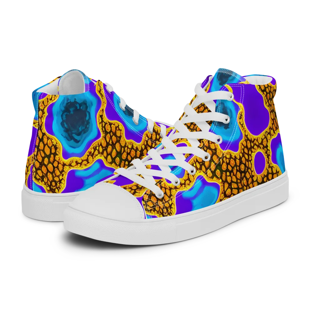 Voltage Vein on Women's High Top Canvas Shoes — Left