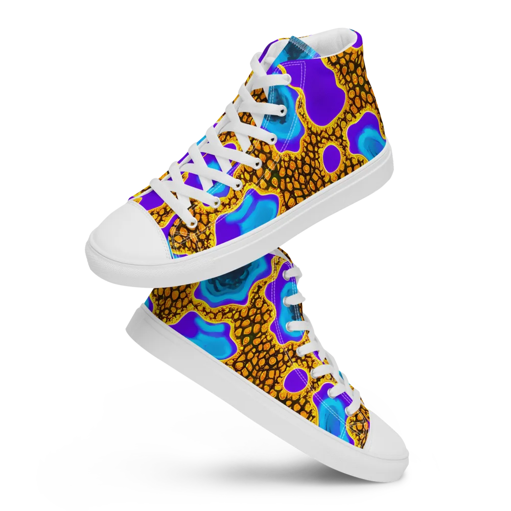 Voltage Vein on Women's High Top Canvas Shoes — Front