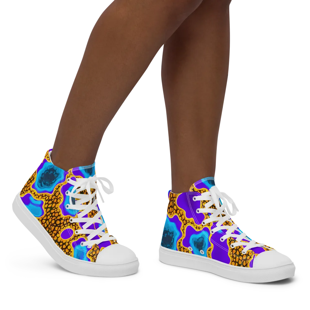 Voltage Vein on Women's High Top Canvas Shoes — Right
