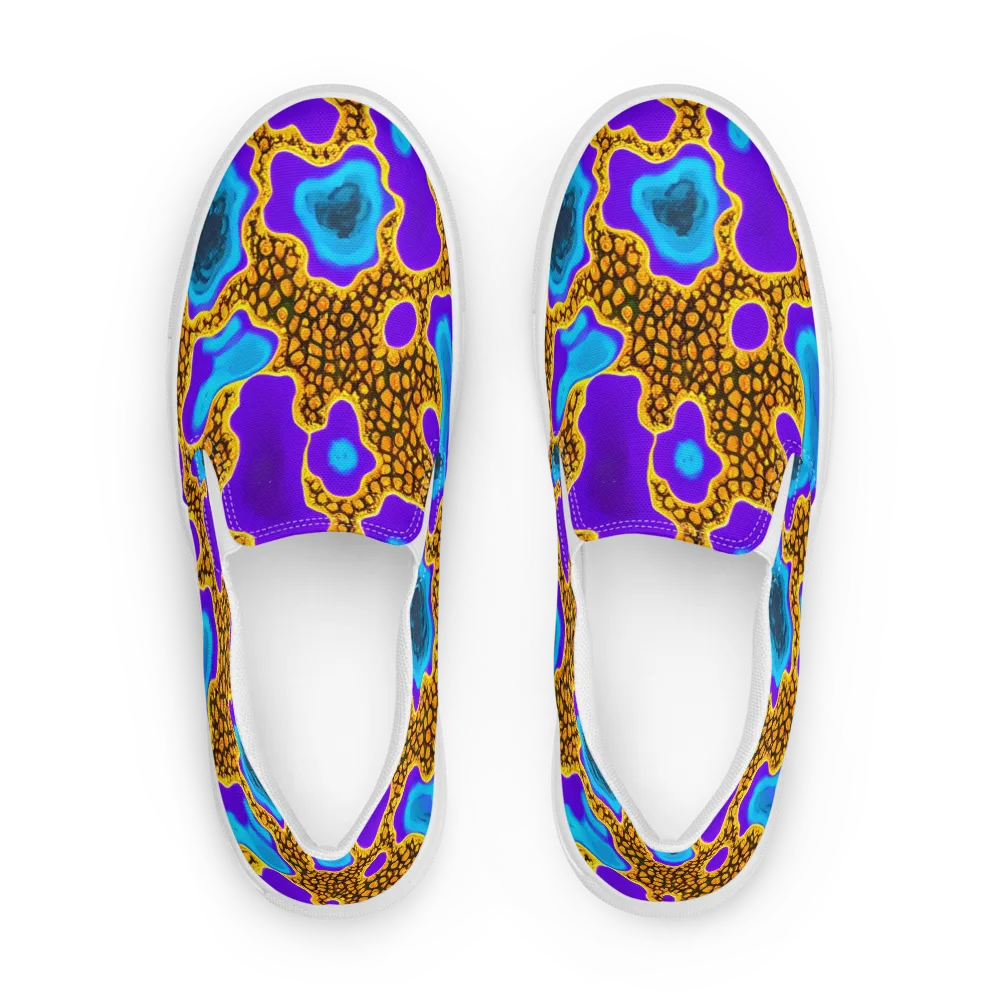 Voltage Vein on Men's Slip-On Canvas Shoes — Front
