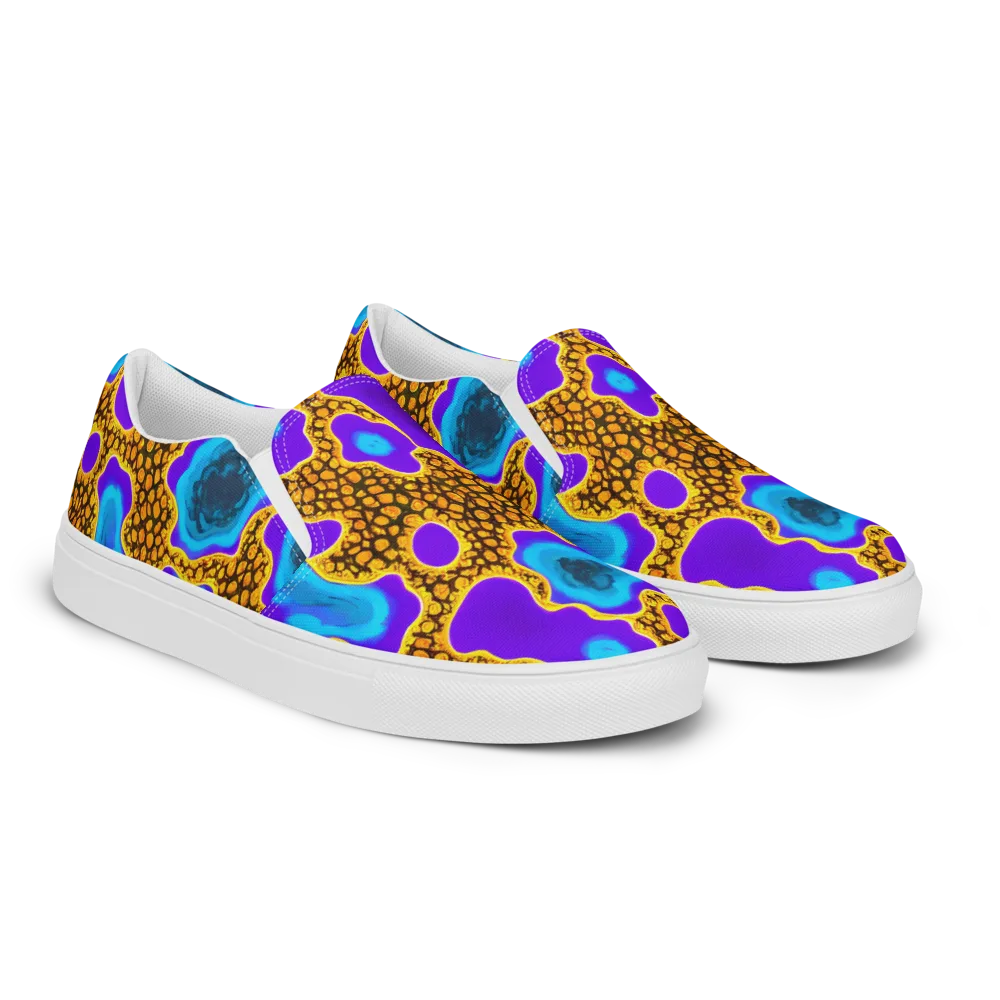 Voltage Vein on Men's Slip-On Canvas Shoes — Right Front