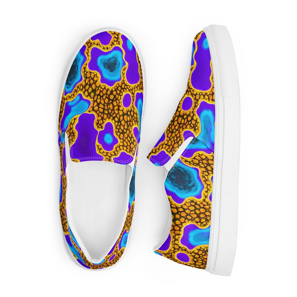 Voltage Vein on Men's Slip-On Canvas Shoes — Front