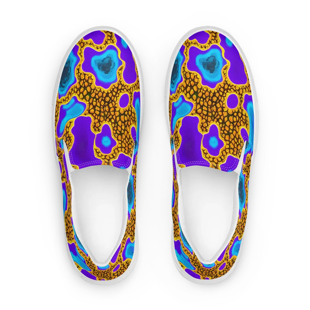 Voltage Vein on Women's Slip-On Canvas Shoes — Front