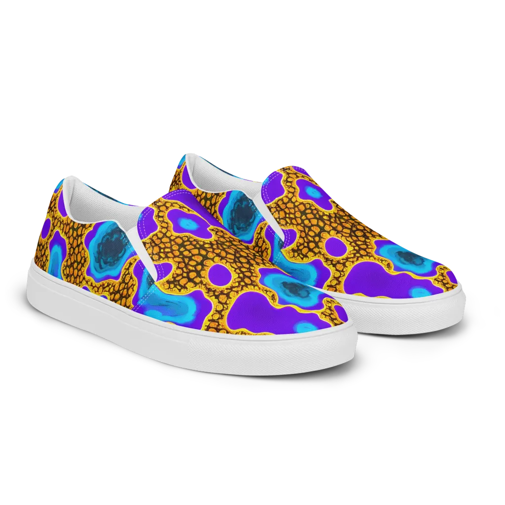 Voltage Vein on Women's Slip-On Canvas Shoes — Right Front