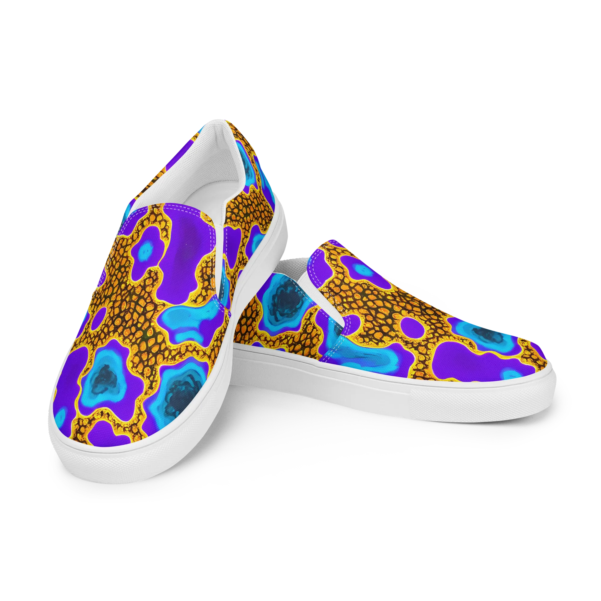 Voltage Vein on Women's Slip-On Canvas Shoes — Left Front