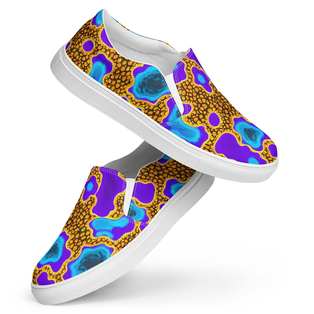 Voltage Vein on Women's Slip-On Canvas Shoes — Front