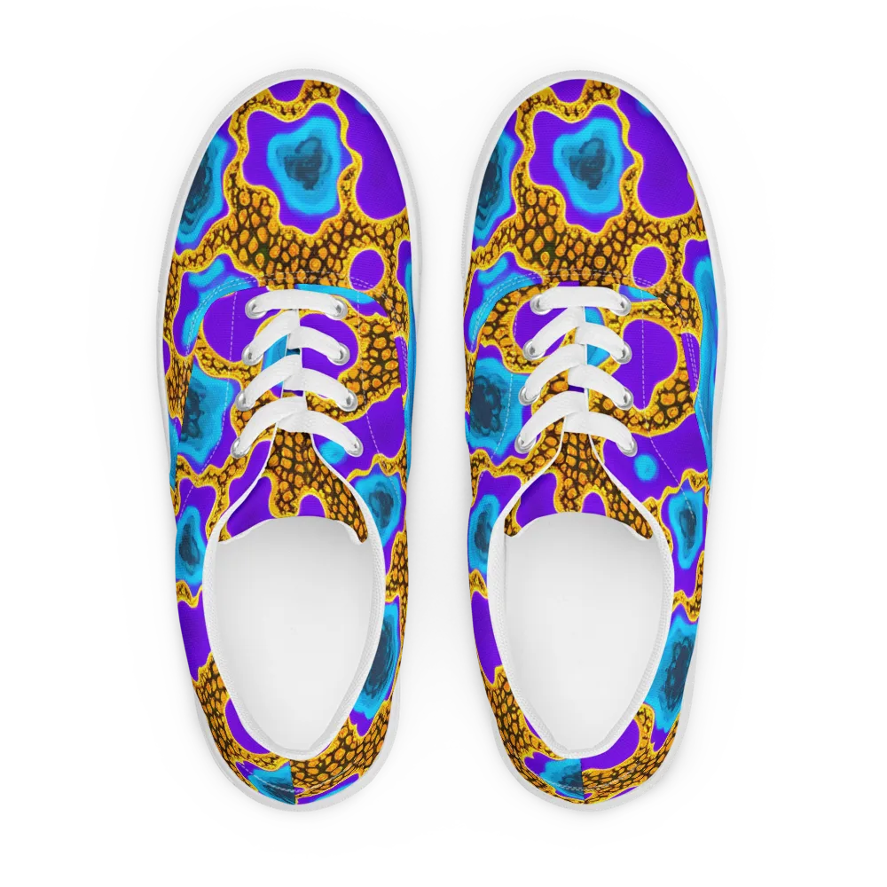 Voltage Vein on Men's Lace-Up Canvas Shoes — Front