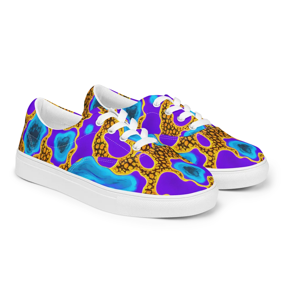 Voltage Vein on Men's Lace-Up Canvas Shoes — Right Front