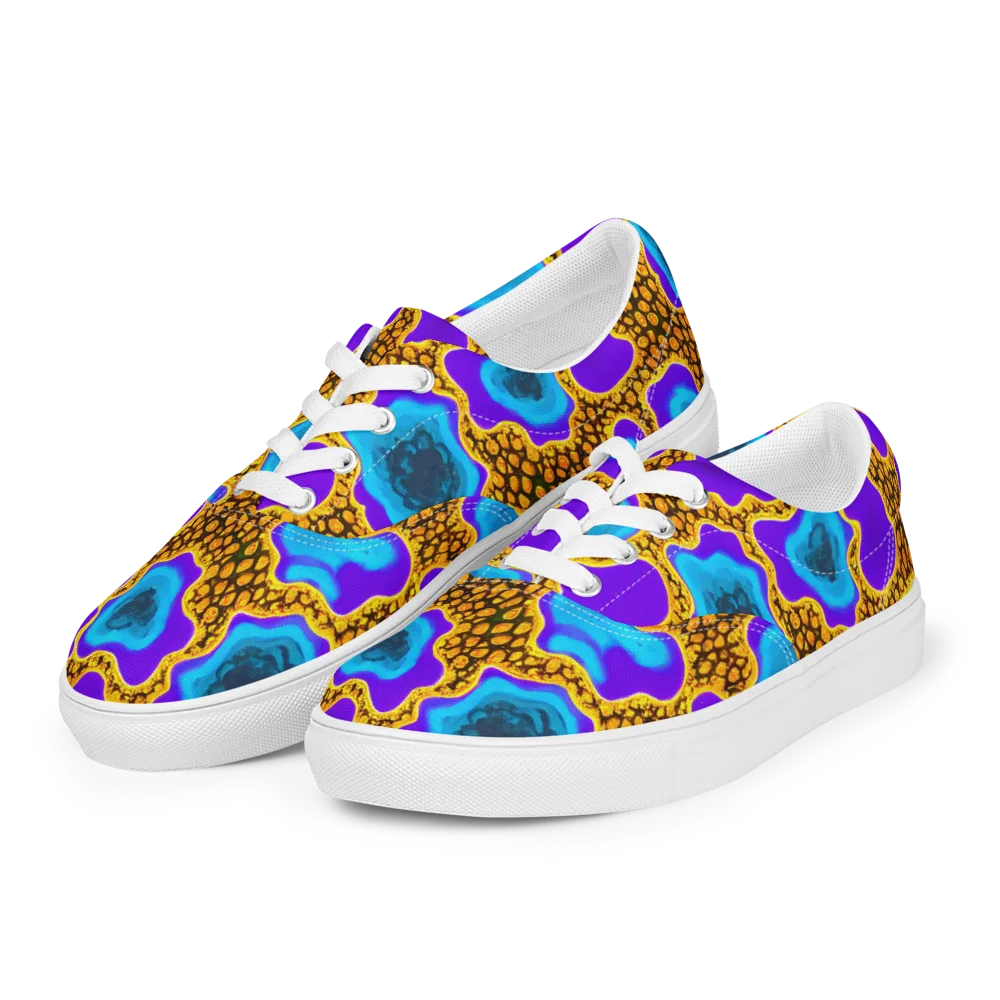 Voltage Vein on Men's Lace-Up Canvas Shoes — Left Front