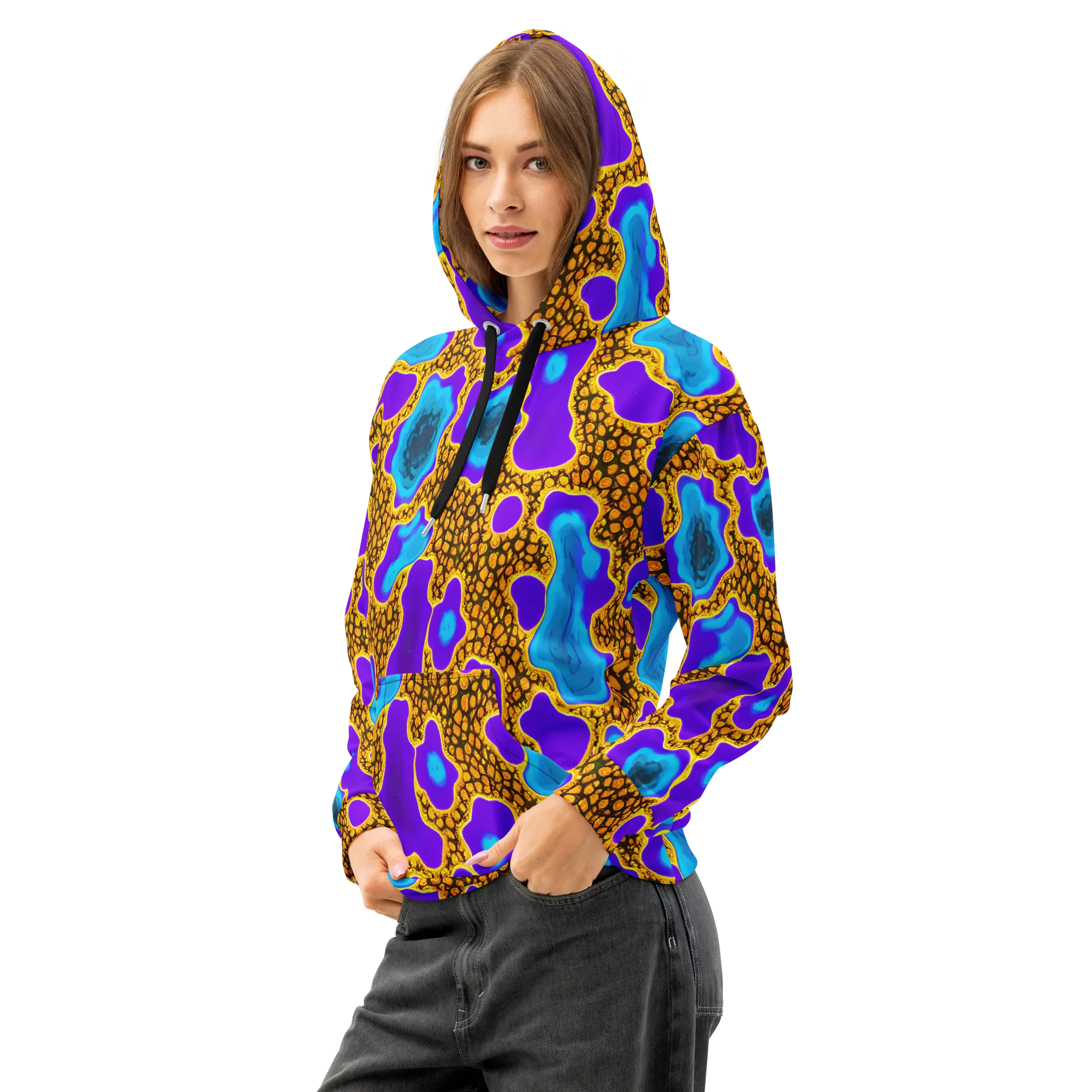 Voltage Vein on Cotton Hoodie — Left Front