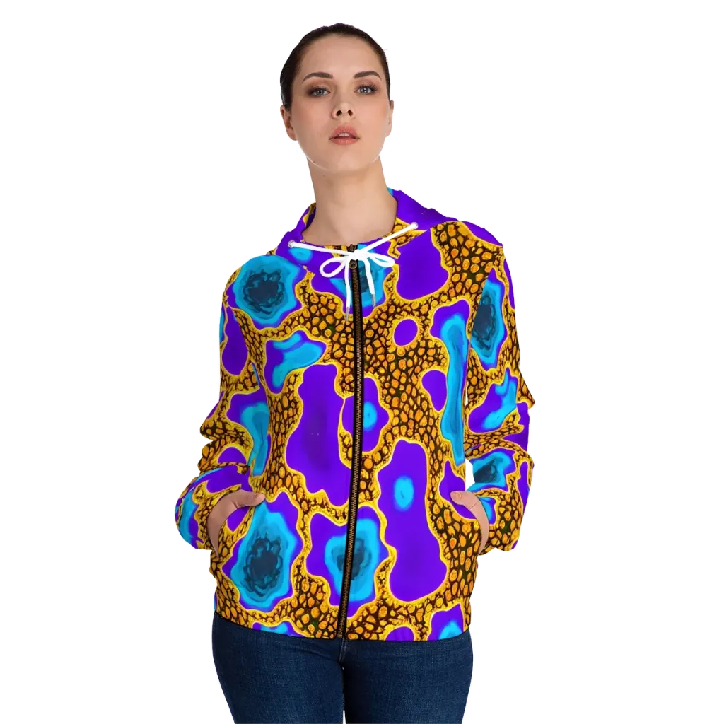 Voltage Vein on Women's Full-Zip Hoodie — Front On Person