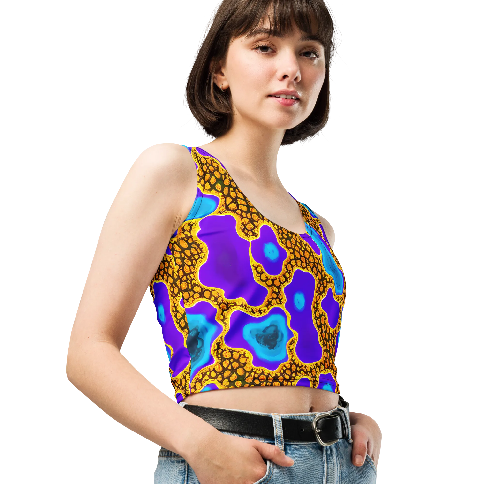 Voltage Vein on Crop Top — Right Front