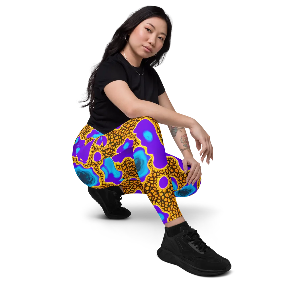 Voltage Vein on Leggings with Pockets — Right Front
