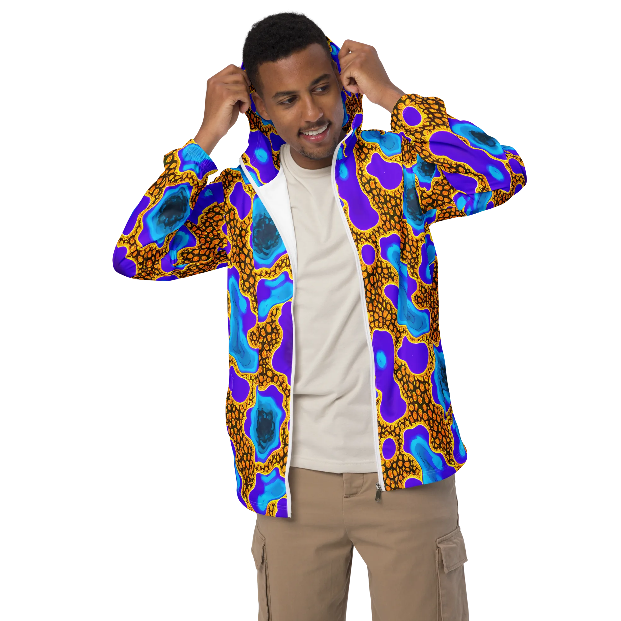 Voltage Vein on Men's Windbreaker — Front