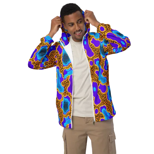 Voltage Vein on a Men's Windbreaker