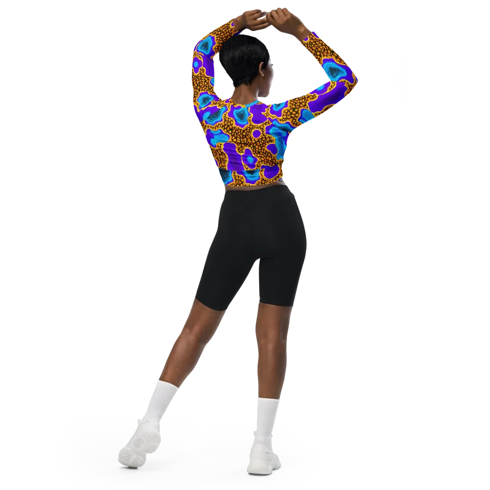 Voltage Vein on Long Sleeve Crop Top — Back
